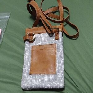 Thirty-One Tan and Gray Crossbody Bag